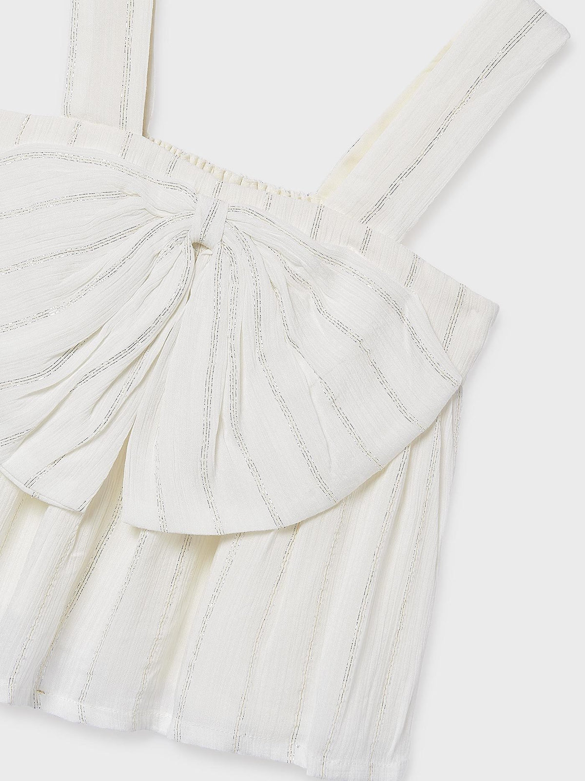 Top c/ laço de lurex Crú (Creme / Pérola)  para Menina - Mayoral