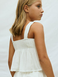 Top c/ laço de lurex Crú (Creme / Pérola)  para Menina - Mayoral