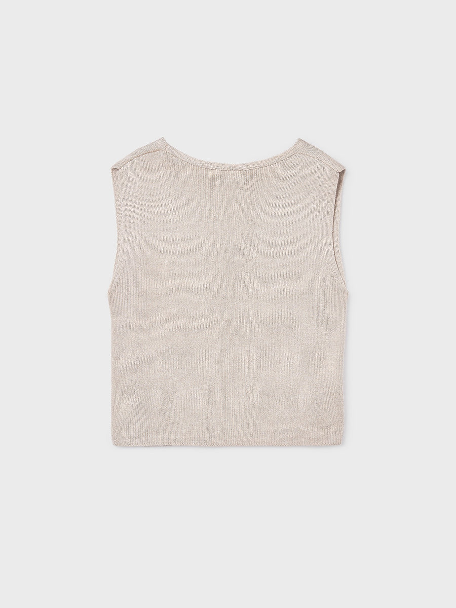 Top tricot com botões Amendoa m (Bege)  para Menina - Mayoral