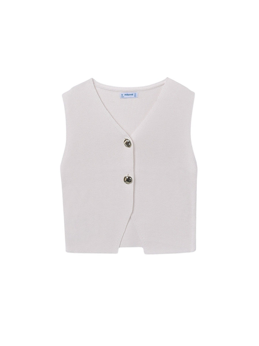 Top tricot com botões Osso (Creme / Pérola)  para Menina - Mayoral