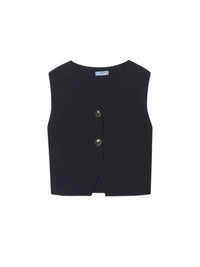Top tricot com botões Preto (Preto)  para Menina - Mayoral