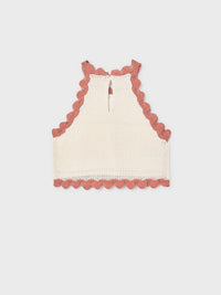 Top tricô flor Osso-arci (Rosa Velho)  para Menina - Mayoral
