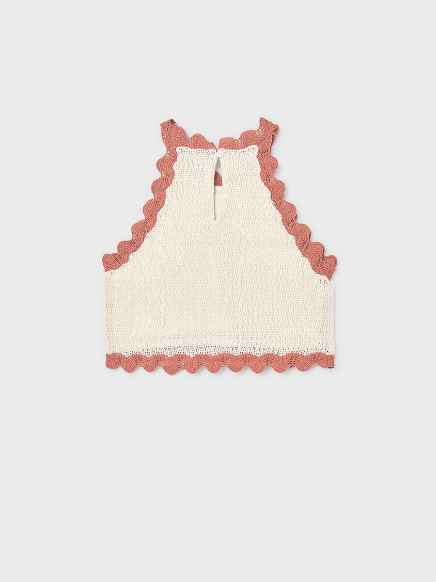 Top tricô flor Osso-arci (Rosa Velho)  para Menina - Mayoral