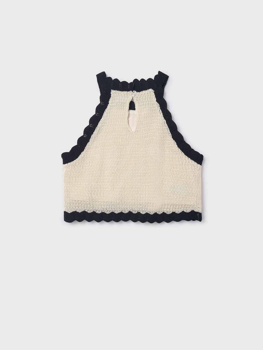 Top tricô flor Osso-preto (Preto)  para Menina - Mayoral