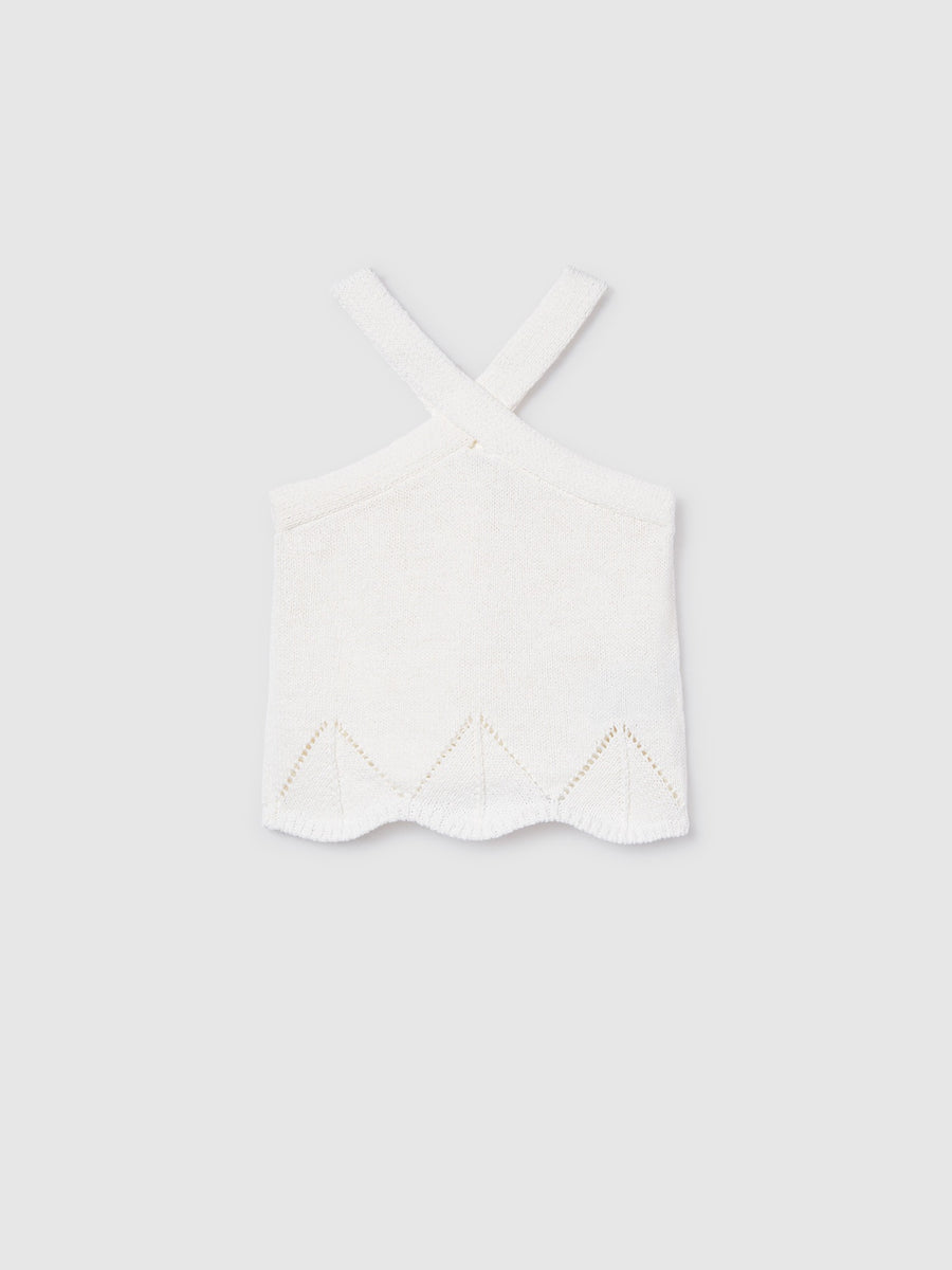 Top tricot c/ alças cruzadas Osso (Creme / Pérola)  para Menina - Mayoral