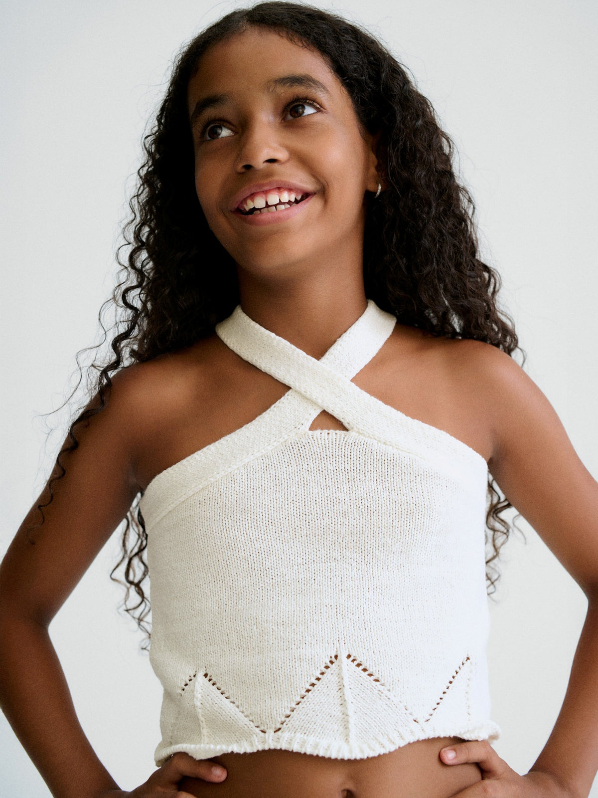 Top tricot c/ alças cruzadas Osso (Creme / Pérola)  para Menina - Mayoral