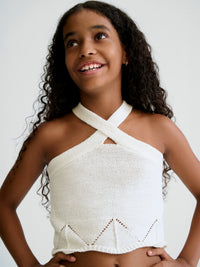 Top tricot c/ alças cruzadas Osso (Creme / Pérola)  para Menina - Mayoral