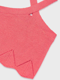 Top tricot c/ alças cruzadas Coral (Tijolo)  para Menina - Mayoral