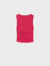 Top tricot recortado costas Cereja (Vermelho)  para Menina - Mayoral