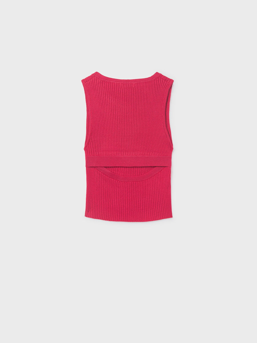 Top tricot recortado costas Cereja (Vermelho)  para Menina - Mayoral