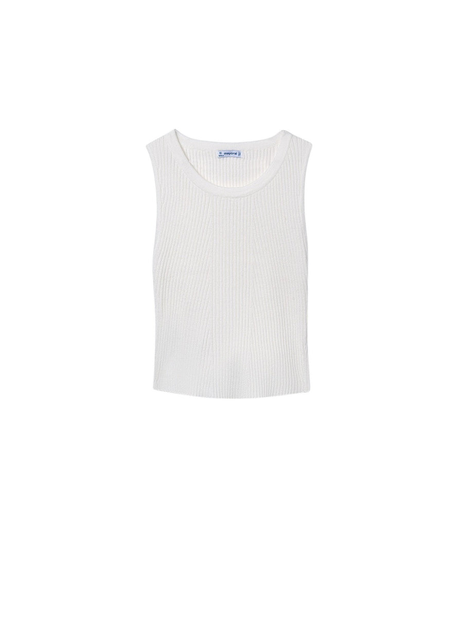 Top tricot recortado costas Osso (Creme / Pérola)  para Menina - Mayoral