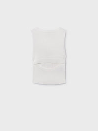 Top tricot recortado costas Osso (Creme / Pérola)  para Menina - Mayoral