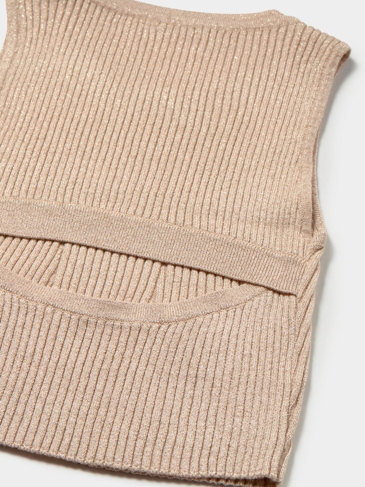 Top tricot recortado costas Areia (Bege)  para Menina - Mayoral