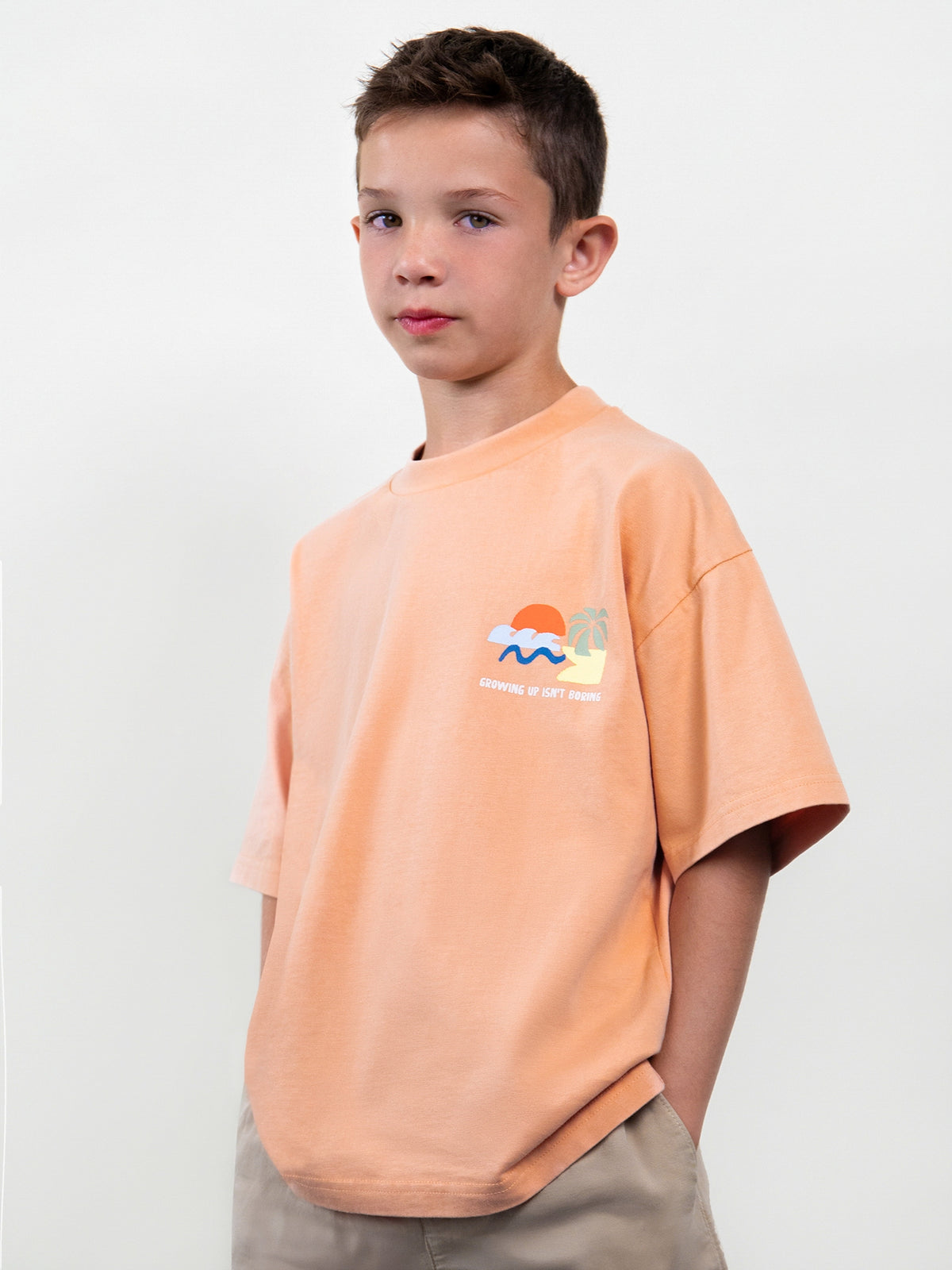 T´shirt formas Coral (Tijolo)  para Menino - Mayoral