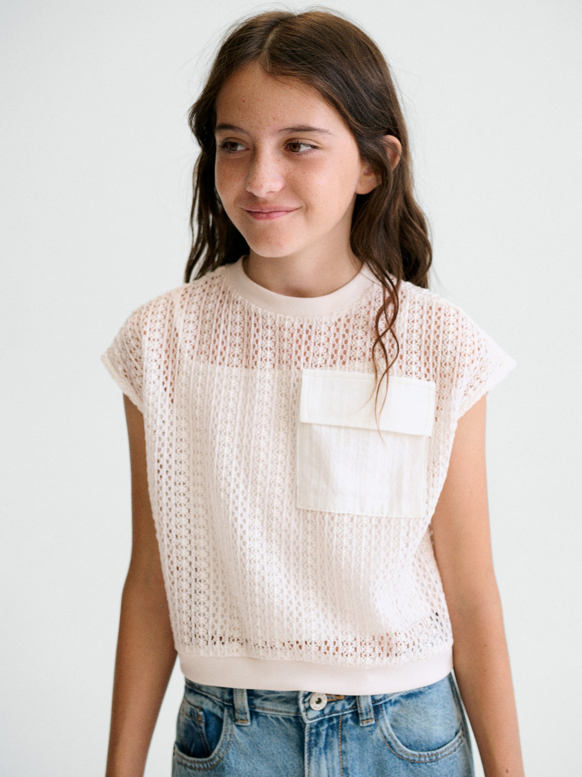 Twin set c/ bolso Osso (Creme / Pérola)  para Menina - Mayoral
