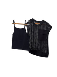 Twin set c/ bolso Preto (Preto)  para Menina - Mayoral