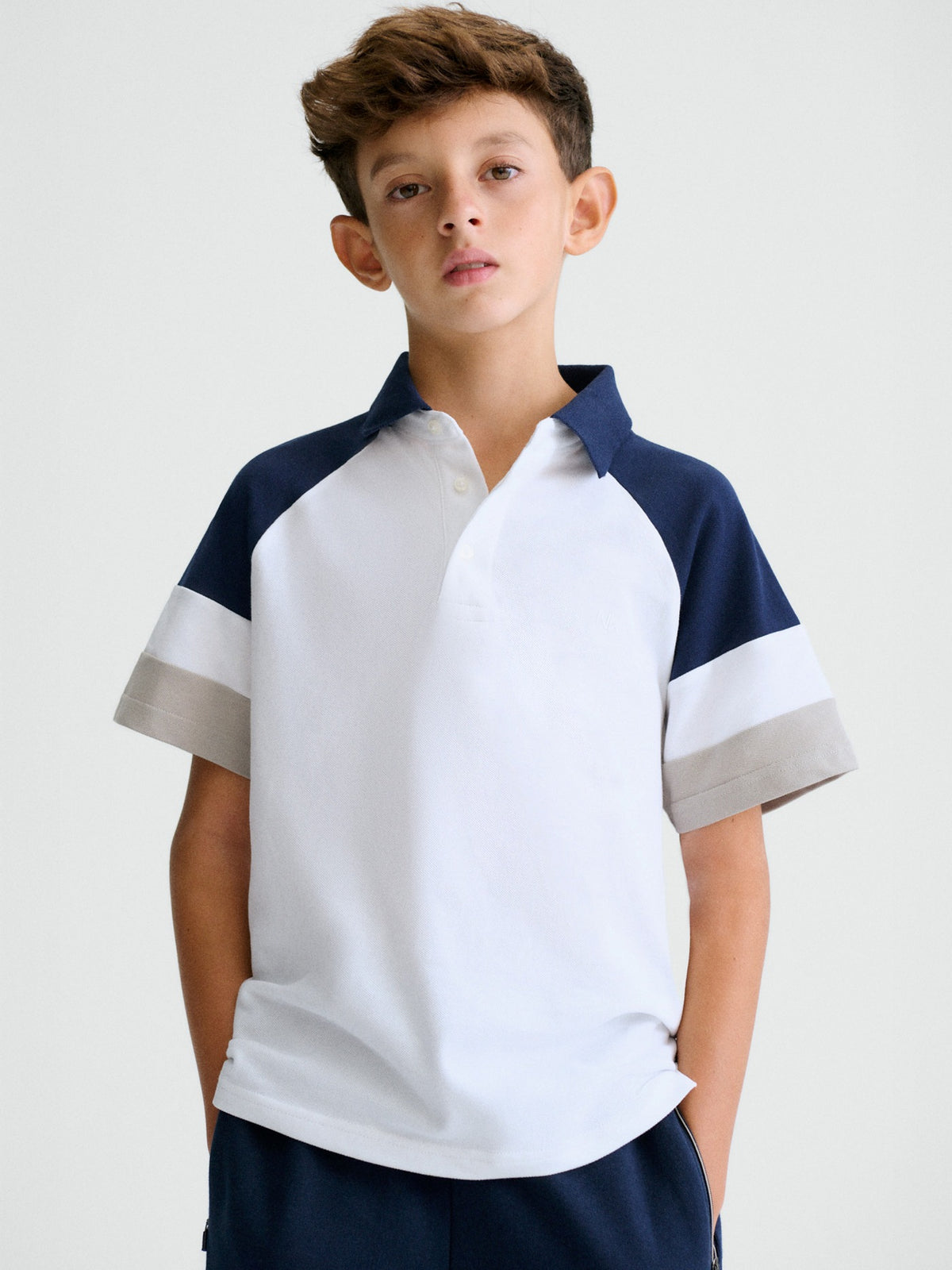 Polo m/curta combinado Branco (Branco)  para Menino - Mayoral