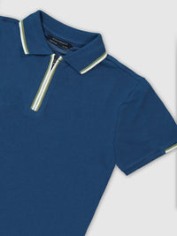 Polo m/c Zíper Oceano (Azul)  para Menino - Mayoral