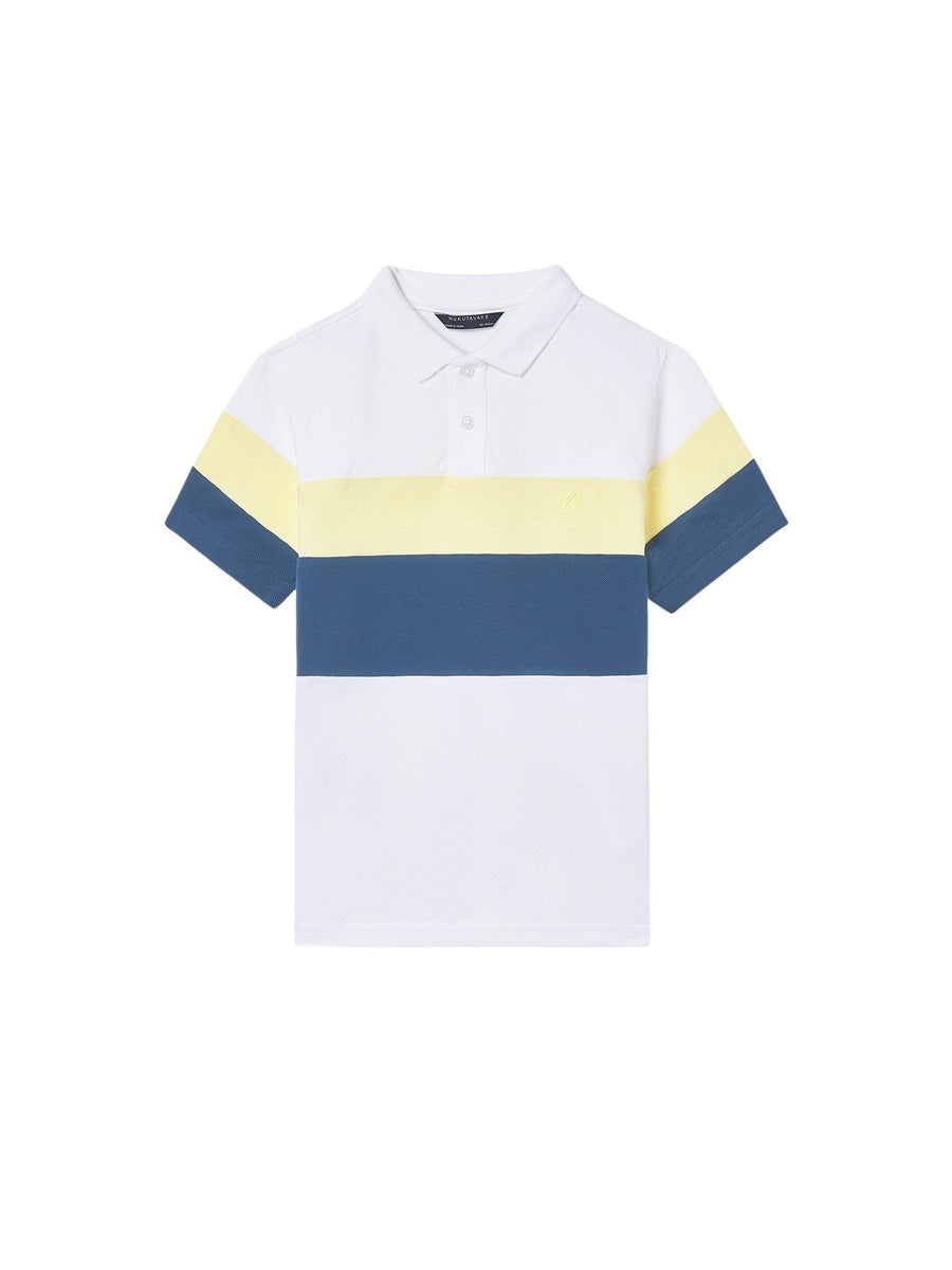 Polo m/curta blocking Bco-limão (Amarelo)  para Menino - Mayoral