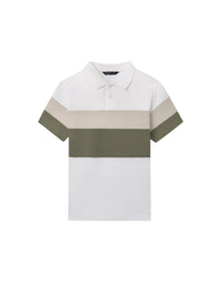 Polo m/curta blocking Nata-lique (Creme / Pérola)  para Menino - Mayoral