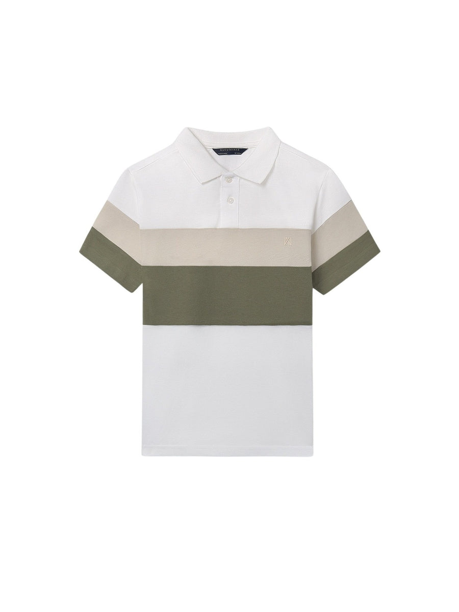 Polo m/curta blocking Nata-lique (Creme / Pérola)  para Menino - Mayoral
