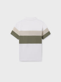 Polo m/curta blocking Nata-lique (Creme / Pérola)  para Menino - Mayoral