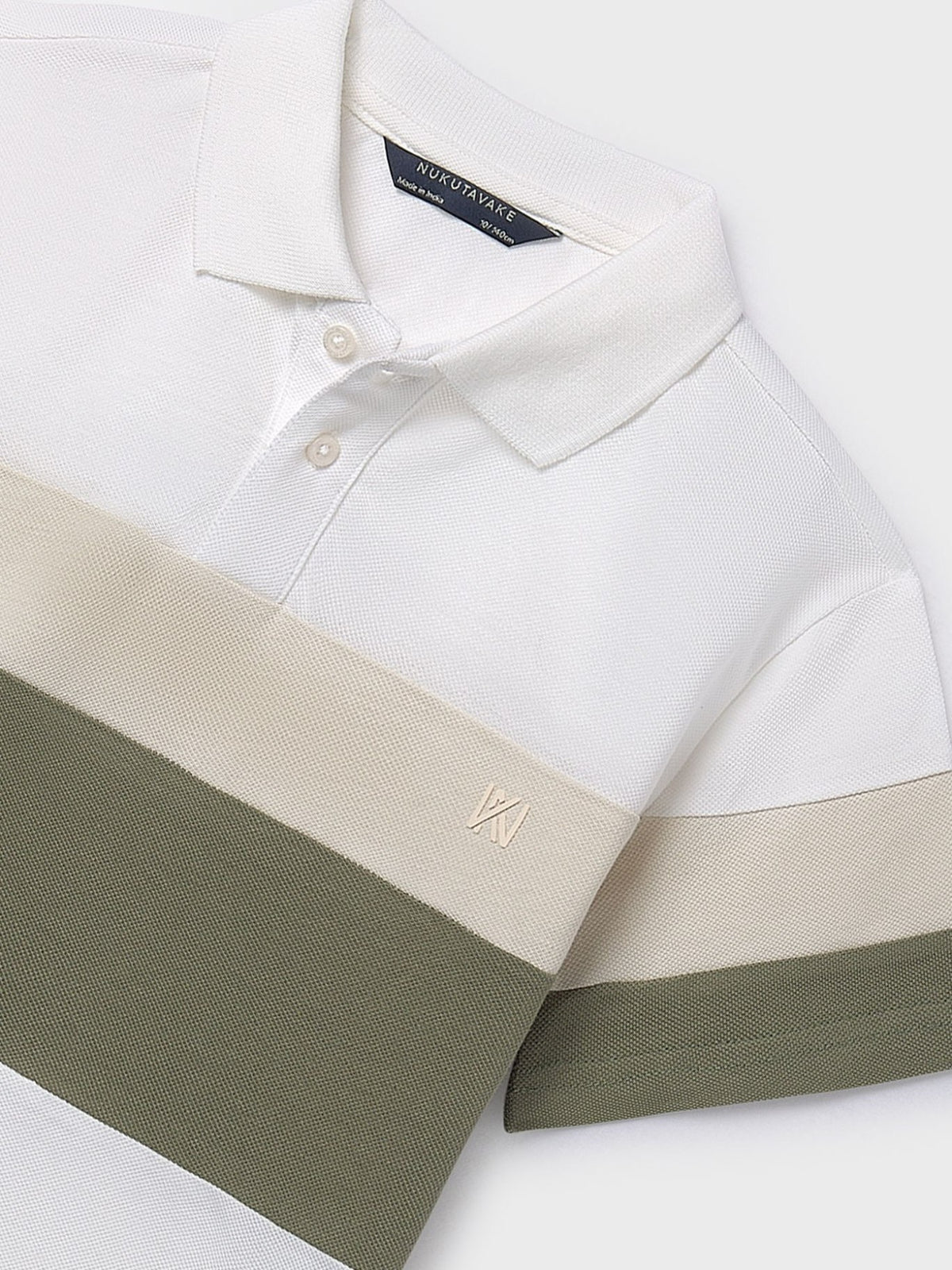 Polo m/curta blocking Nata-lique (Creme / Pérola)  para Menino - Mayoral