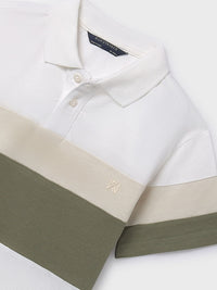 Polo m/curta blocking Nata-lique (Creme / Pérola)  para Menino - Mayoral