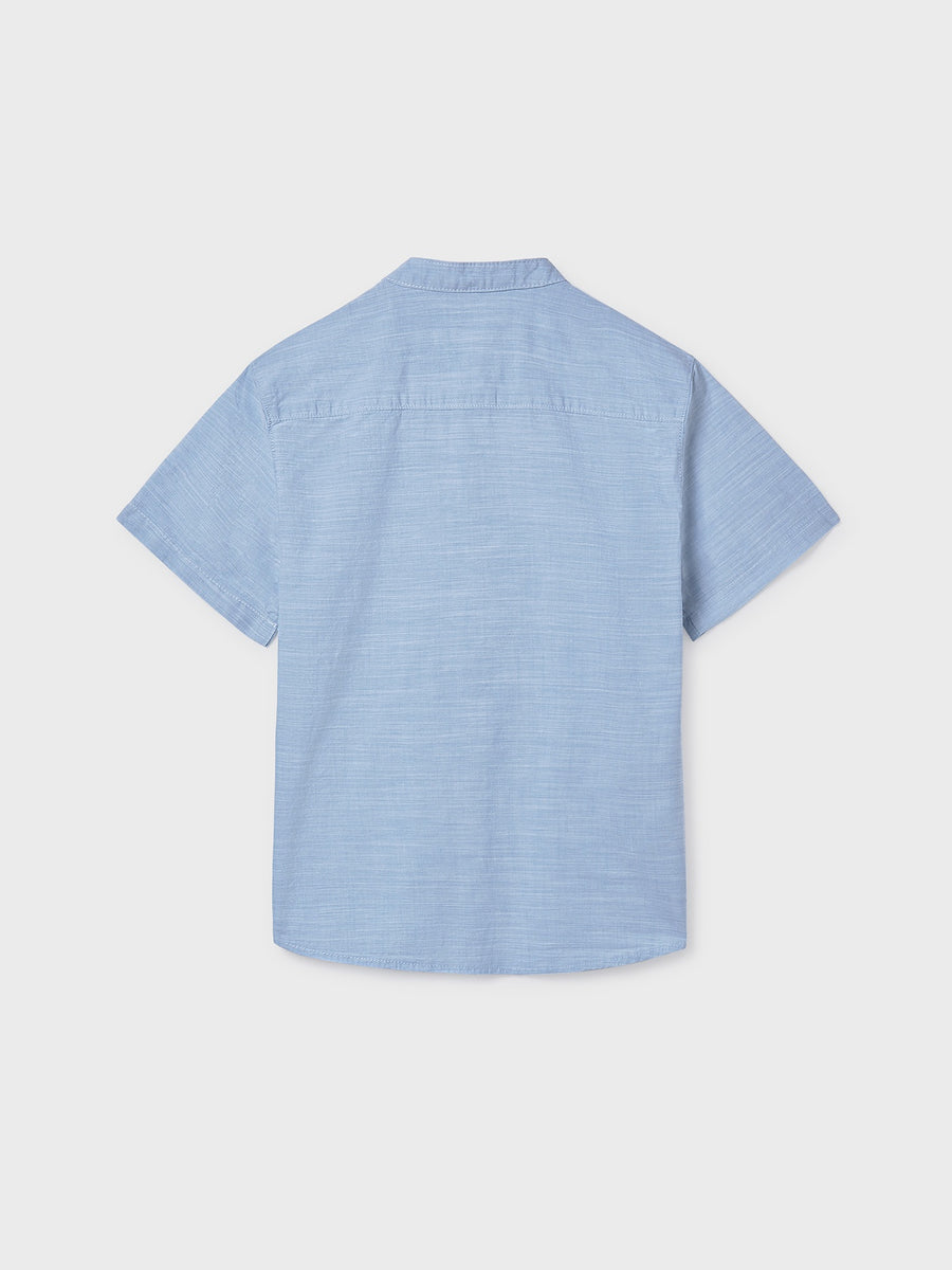 Camisa m/curta gola mao Celeste (Celeste)  para Menino - Mayoral