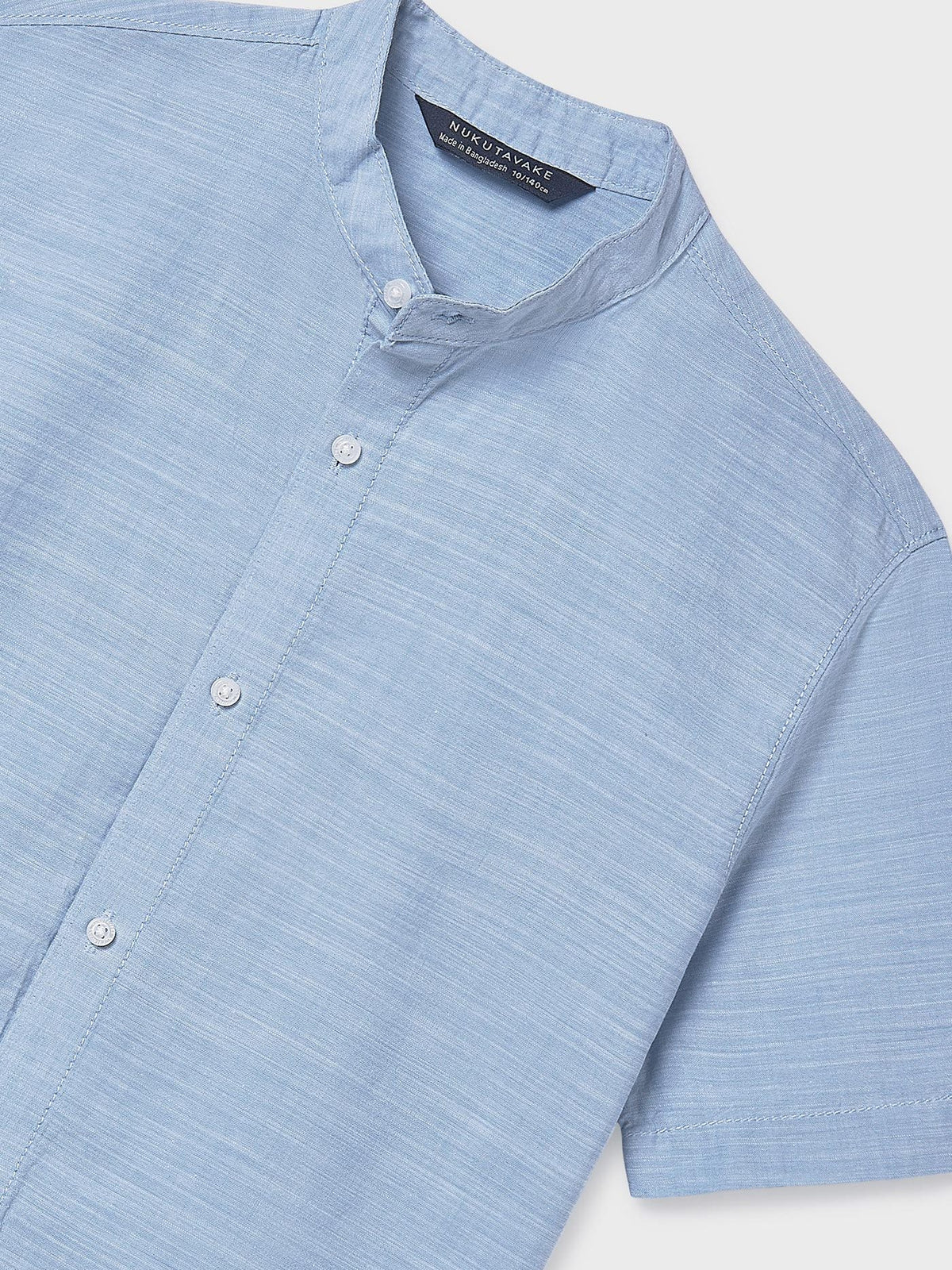 Camisa m/curta gola mao Celeste (Celeste)  para Menino - Mayoral