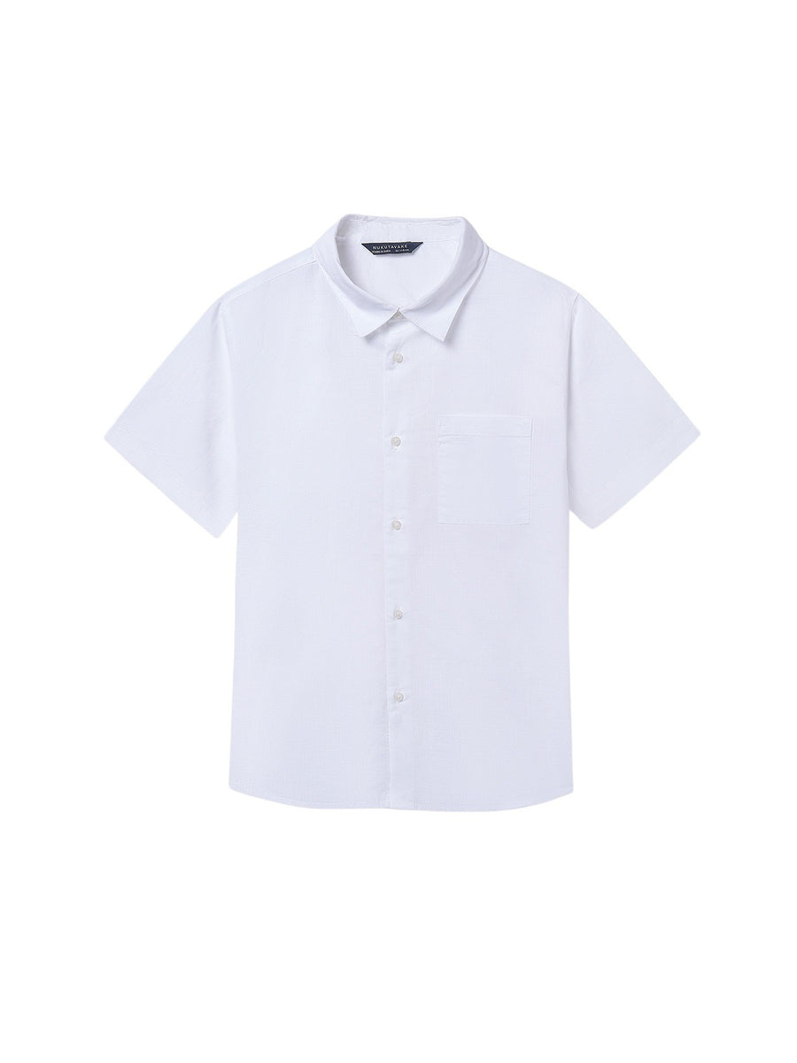 Camisa m/curta gola chef Branco (Branco)  para Menino - Mayoral