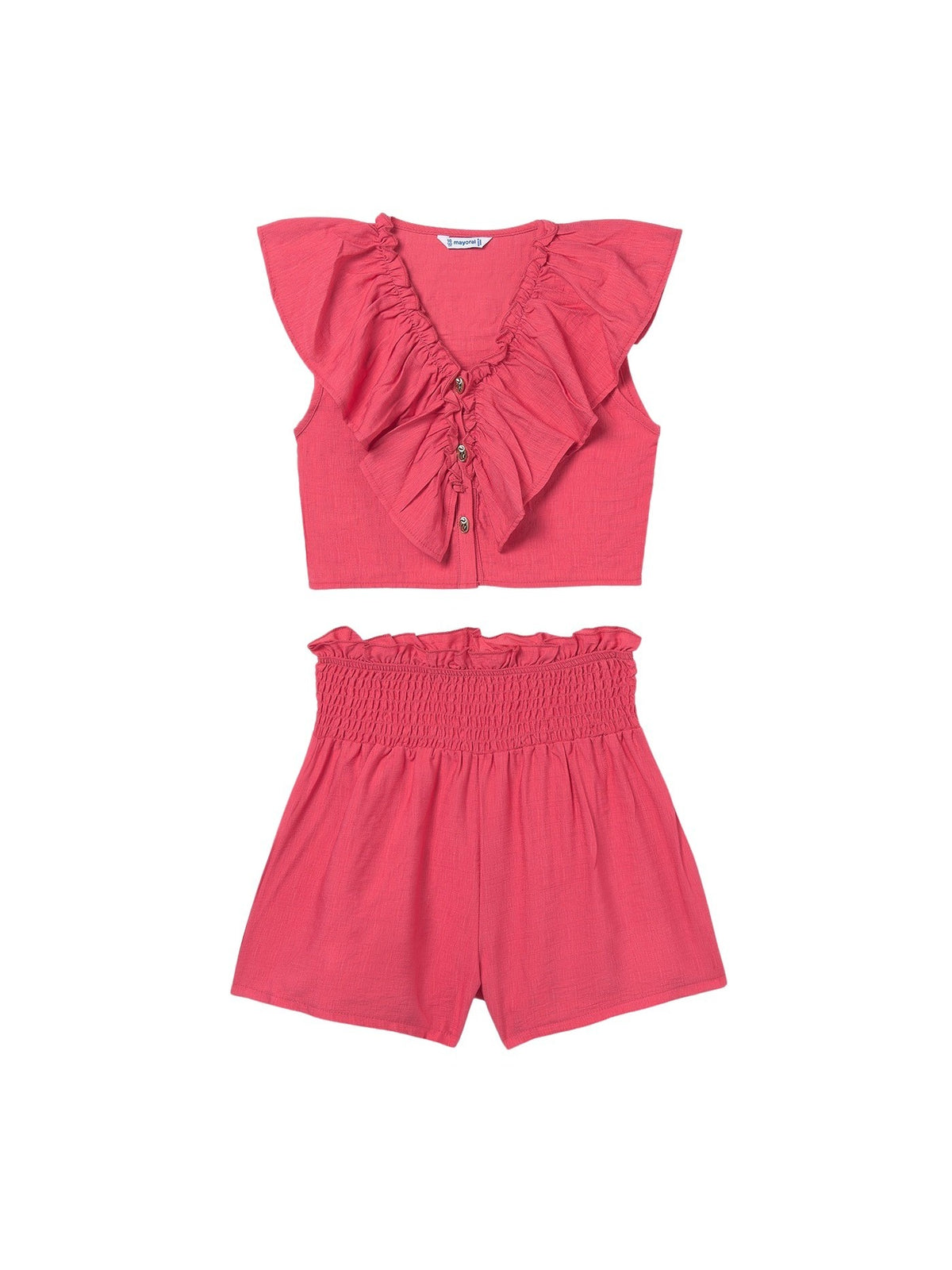 Conj. short folho Coral (Tijolo)  para Menina - Mayoral