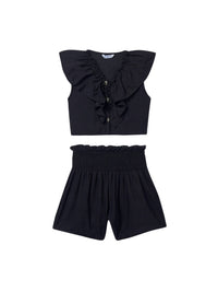 Conj. short folho Preto (Preto)  para Menina - Mayoral