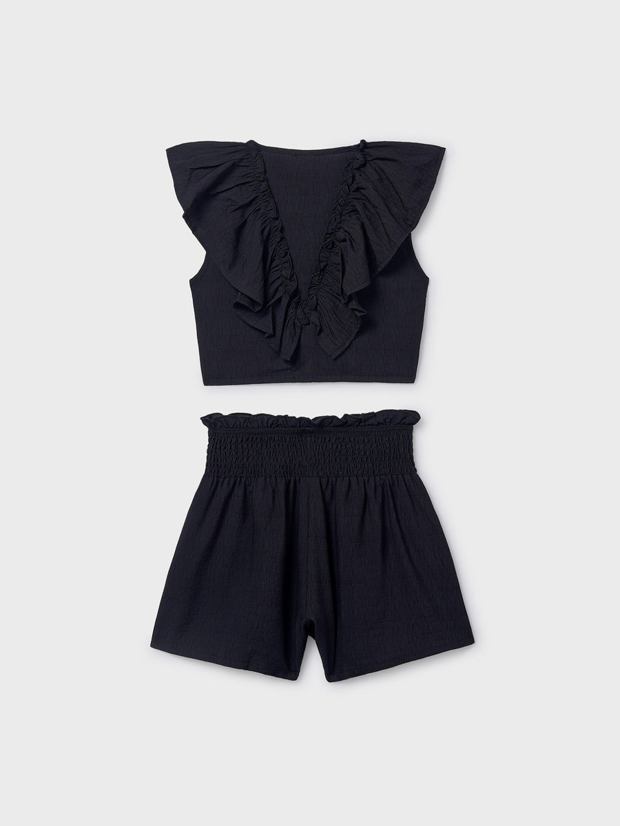 Conj. short folho Preto (Preto)  para Menina - Mayoral