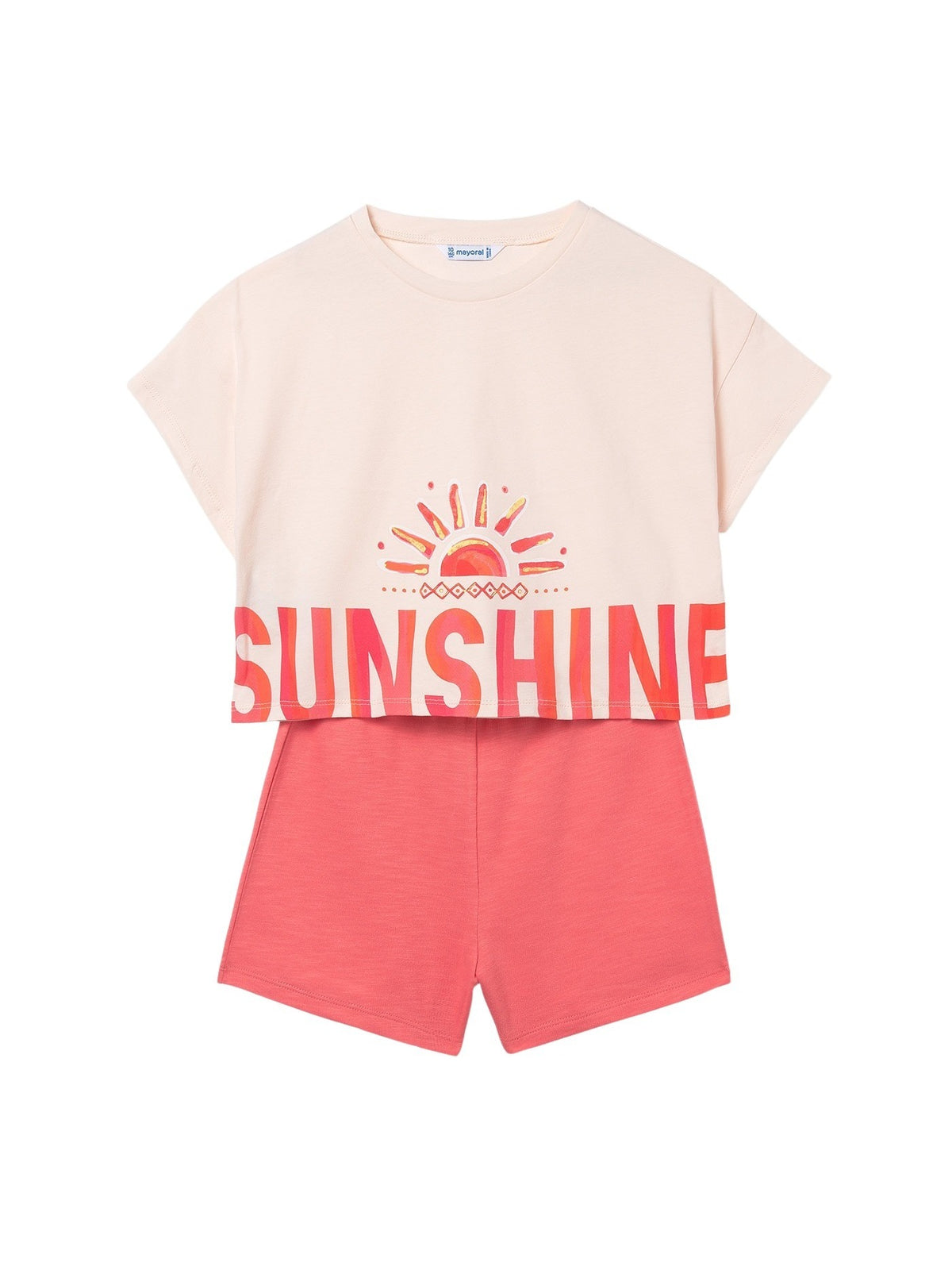 Conj. short gráfica Flamingo (Salmão)  para Menina - Mayoral