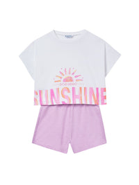 Conj. short gráfica Lilac (Lilás)  para Menina - Mayoral