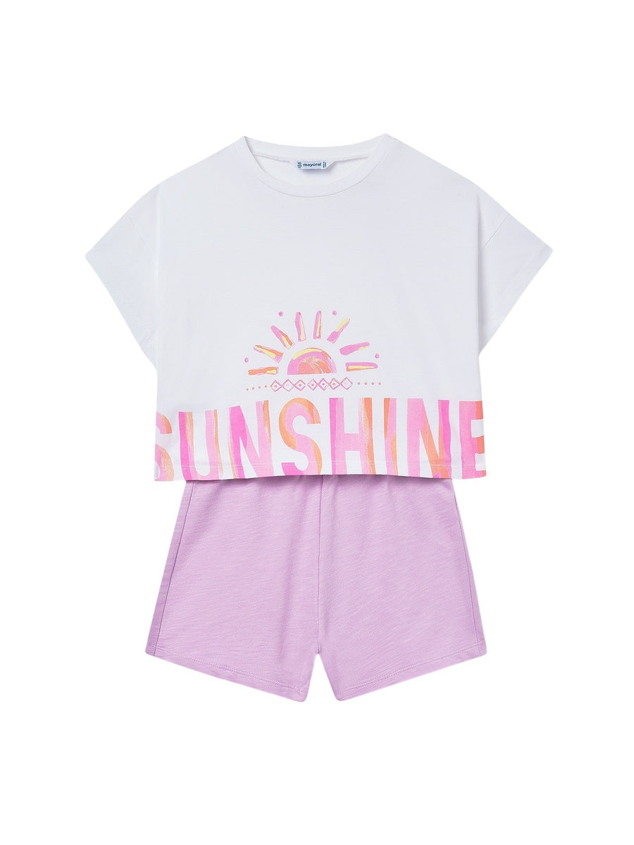 Conj. short gráfica Lilac (Lilás)  para Menina - Mayoral