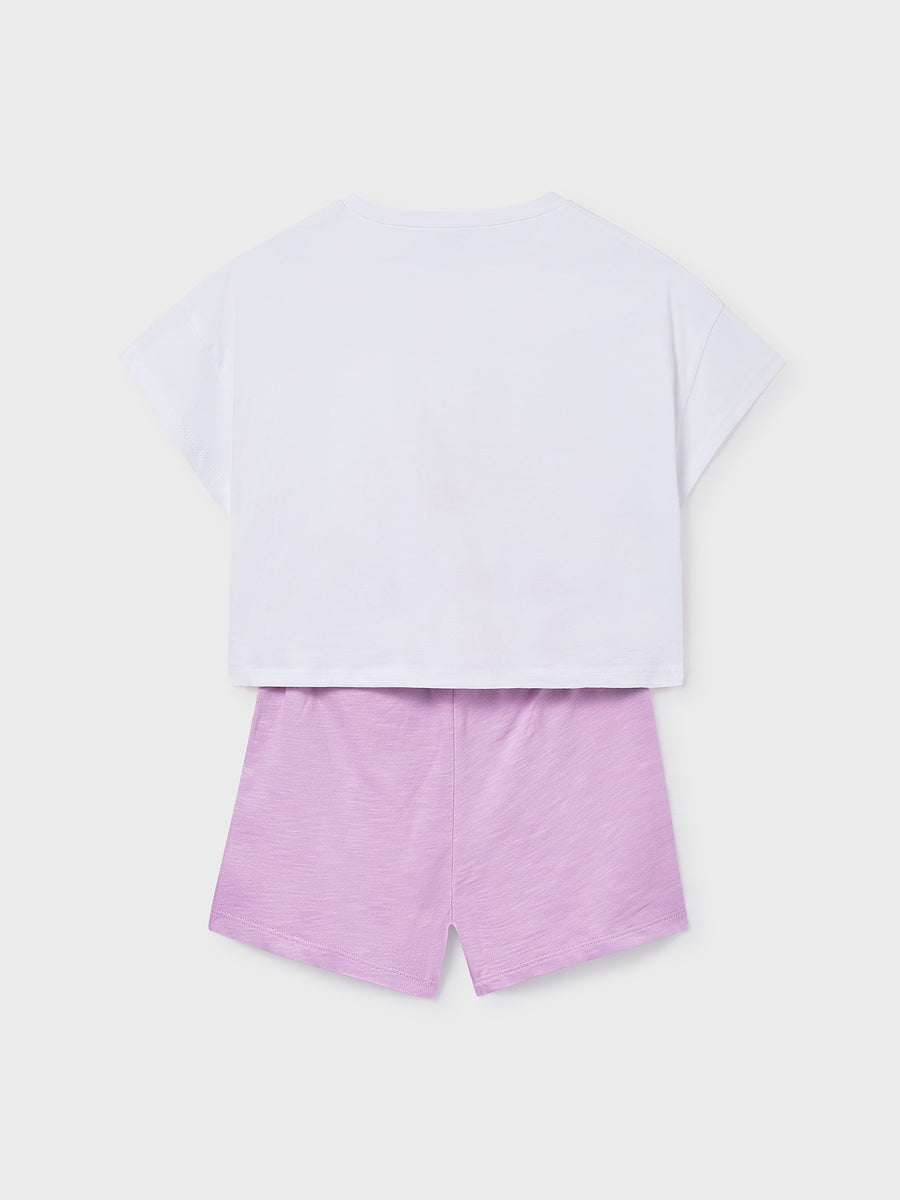 Conj. short gráfica Lilac (Lilás)  para Menina - Mayoral