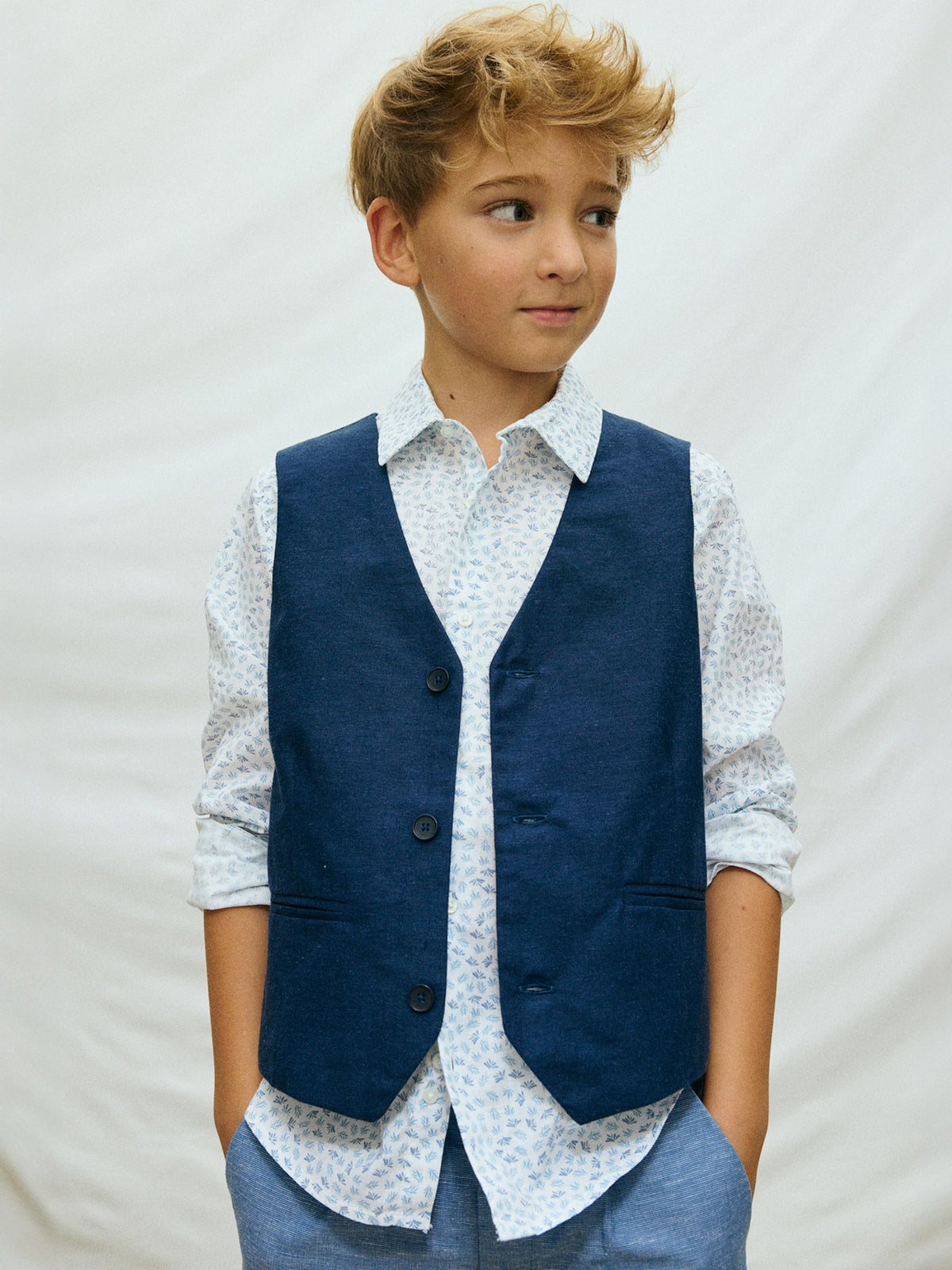 Colete linho suiting Atlantico (Azul)  para Menino - Mayoral