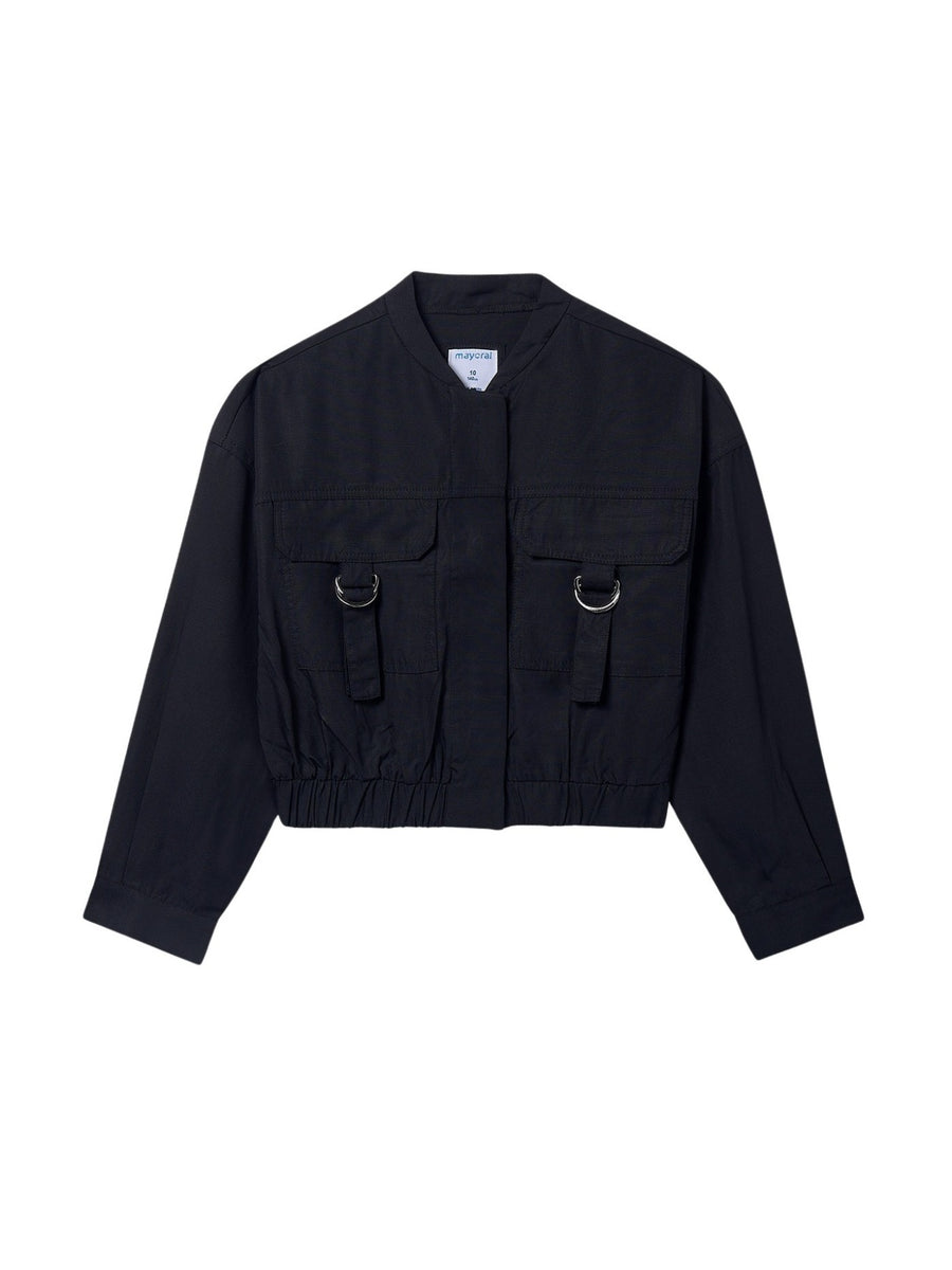 Jaqueta bomber fivelas Preto (Preto)  para Menina - Mayoral