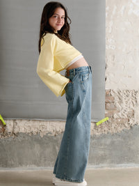 Calça ganga wide leg Base (Ganga)  para Menina - Mayoral