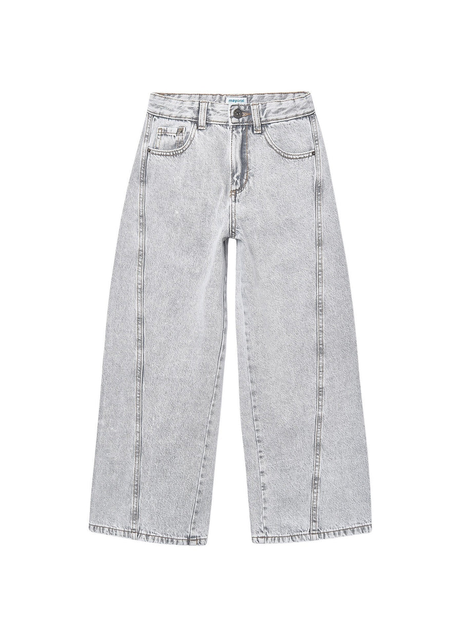 Calça ganga wide leg Cinza (Cinza)  para Menina - Mayoral