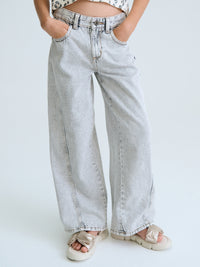 Calça ganga wide leg Cinza (Cinza)  para Menina - Mayoral