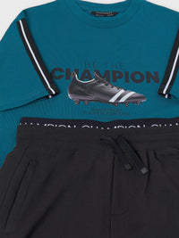 Conj. calção "Champion" Aqua (Verde Água)  para Menino - Mayoral