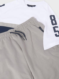 Conj. calção print "85" Shitake (Cinza)  para Menino - Mayoral