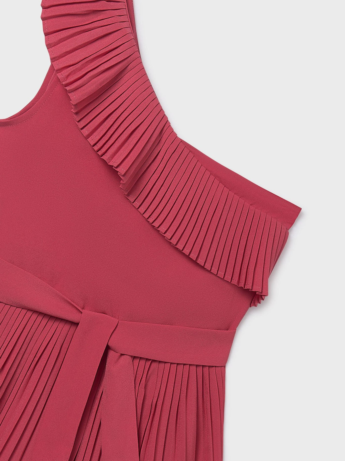 Macacão curto plissado Coral (Tijolo)  para Menina - Mayoral