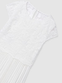 Macacão comp. comb. plissado Nata (Creme / Pérola)  para Menina - Mayoral