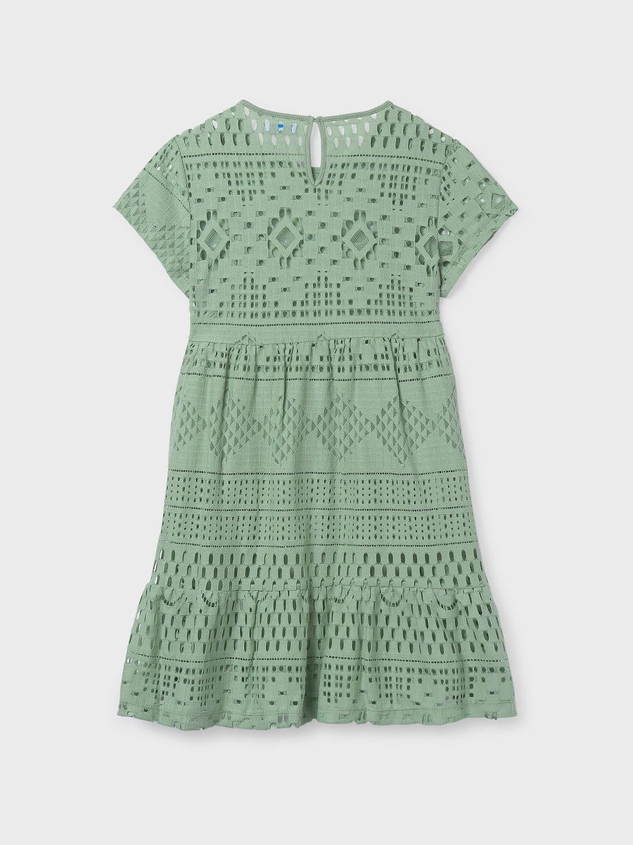 Vestido renda Sálvia (Verde seco)  para Menina - Mayoral