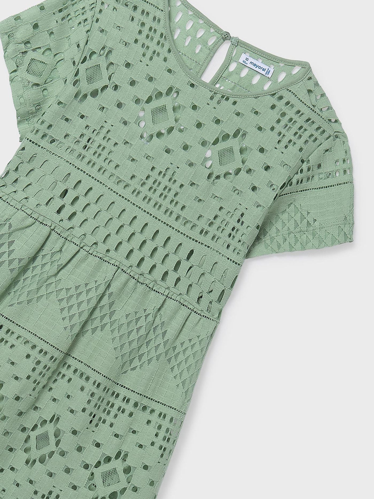 Vestido renda Sálvia (Verde seco)  para Menina - Mayoral