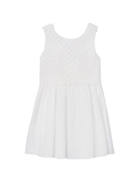 Vestido combinado guipur Nata (Creme / Pérola)  para Menina - Mayoral